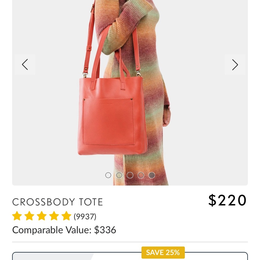 Portland leather crossbody tote - Picture 8 of 10